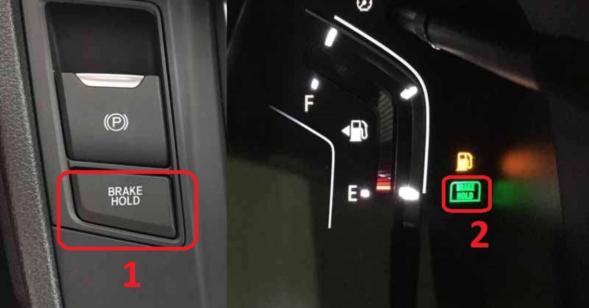 Vị trí nút bấm Brake Hold trên xe Honda