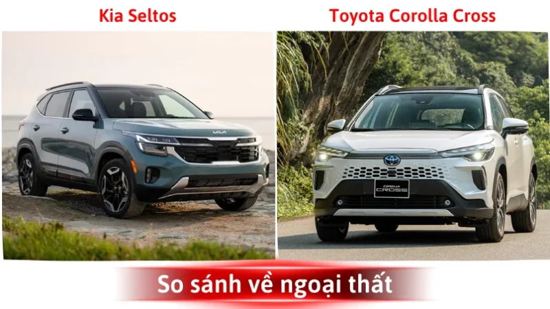 Toyota Corolla Cross và Kia Seltos trên đường phố